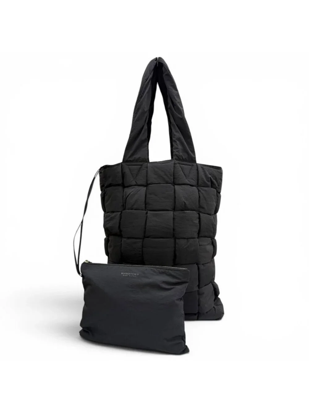 Bottega Veneta Padded Tech Maxi Intrecciato Tote Black with
